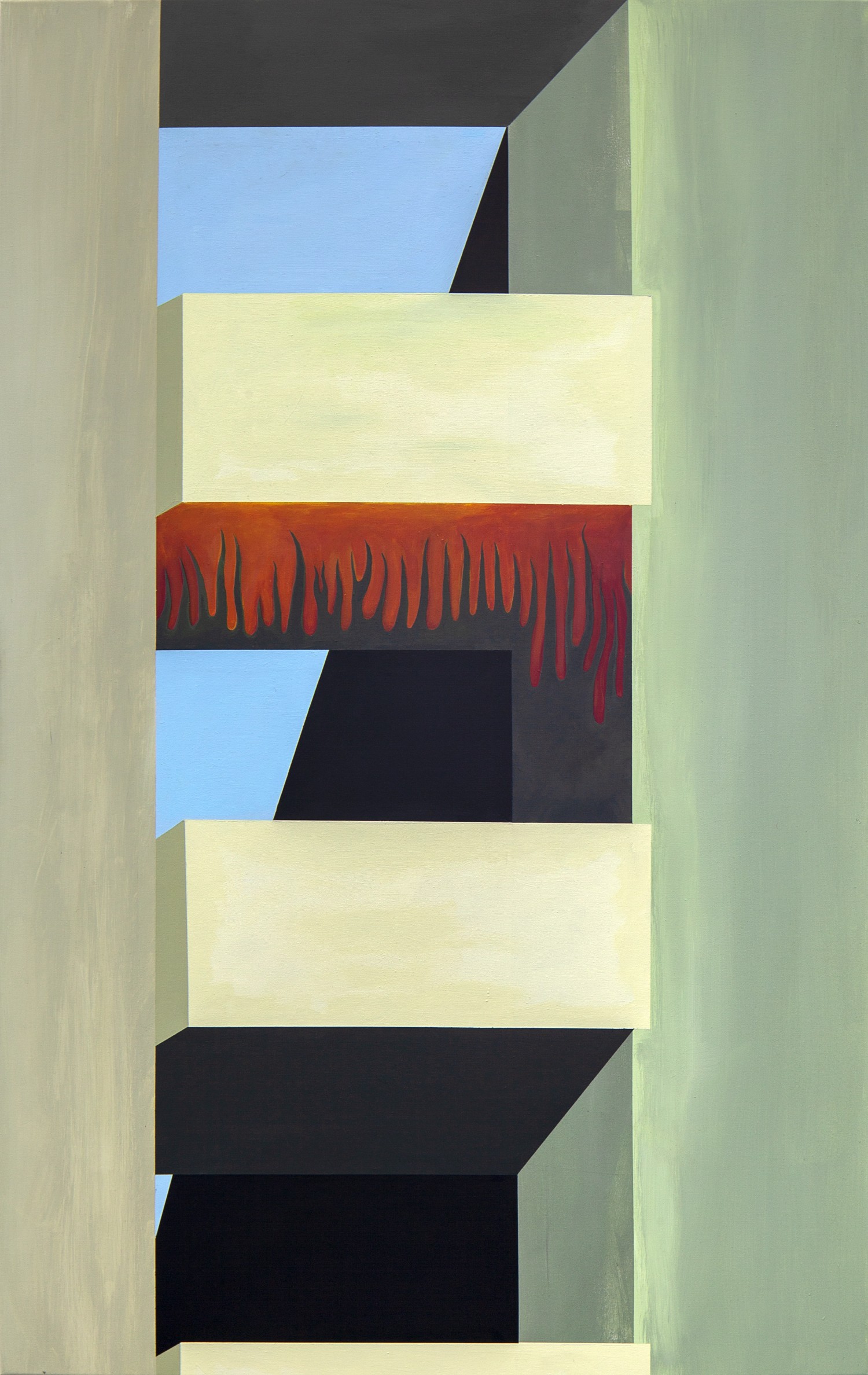 "Floraplatz", 150x120, Acryl auf Leinwand, 2018