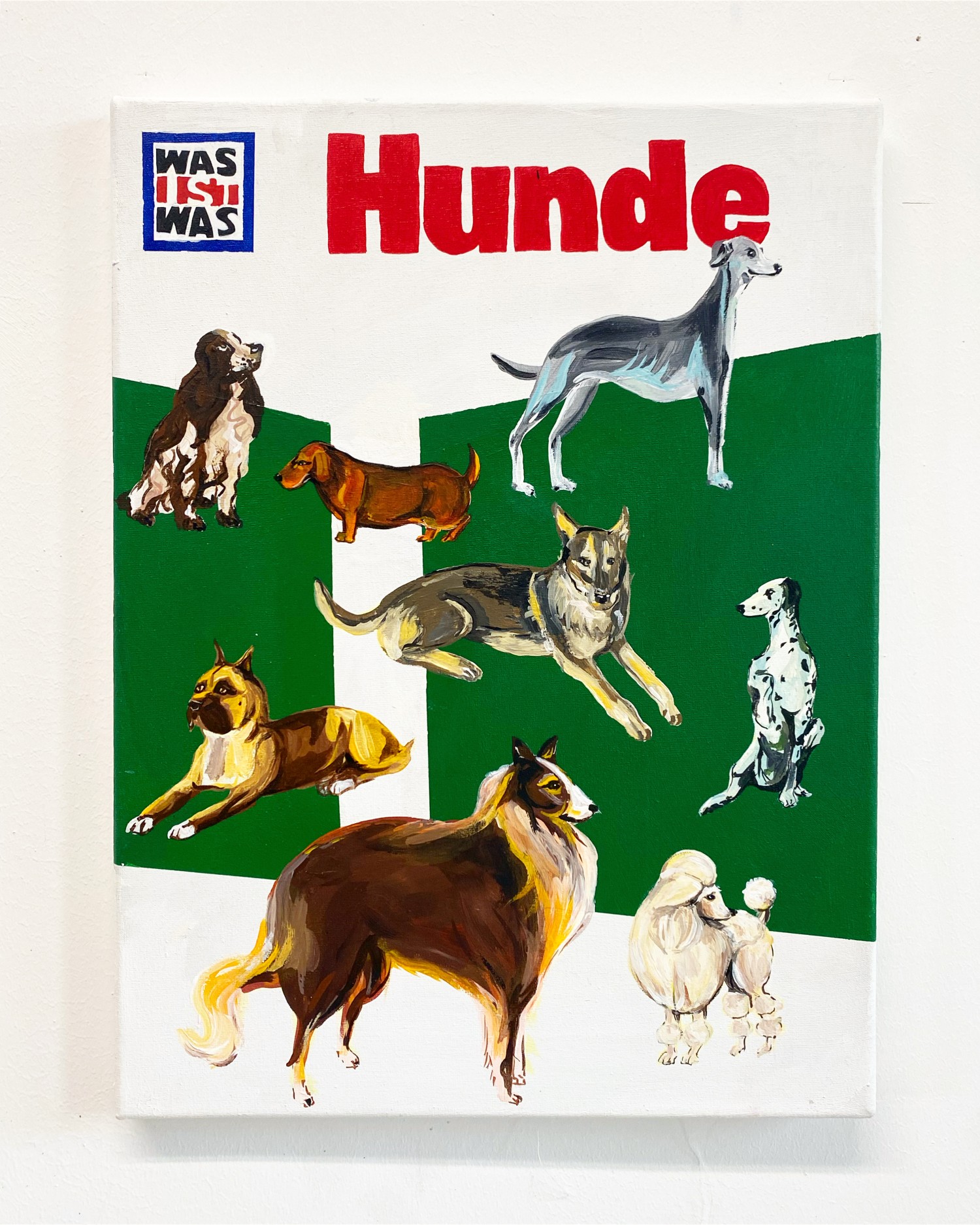 "Hunde", 40x30, Acryl auf Leinwand, 2024